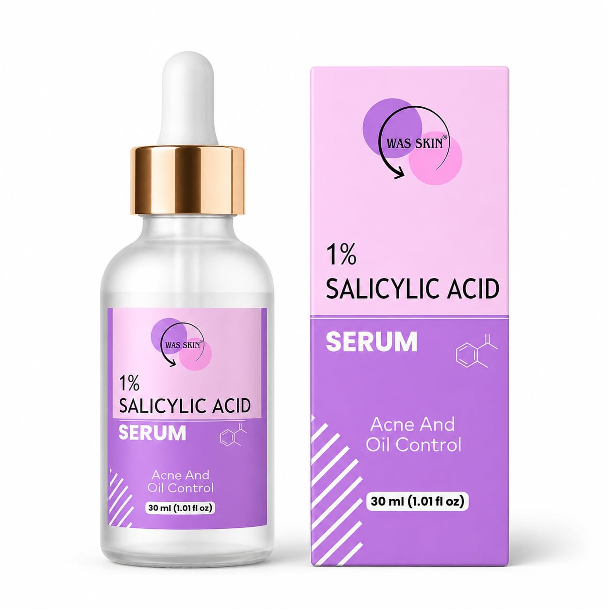 WAS SKIN 1% Salicylic Face Serum, Dark Spot Corrector, 30 ml