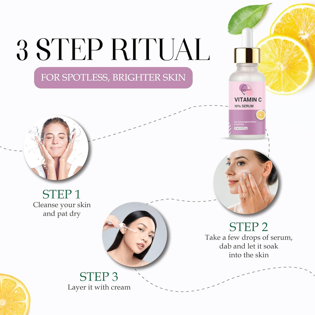 WAS SKIN Vitamin C 10% Serum for Skin Brightening, 30 ml
