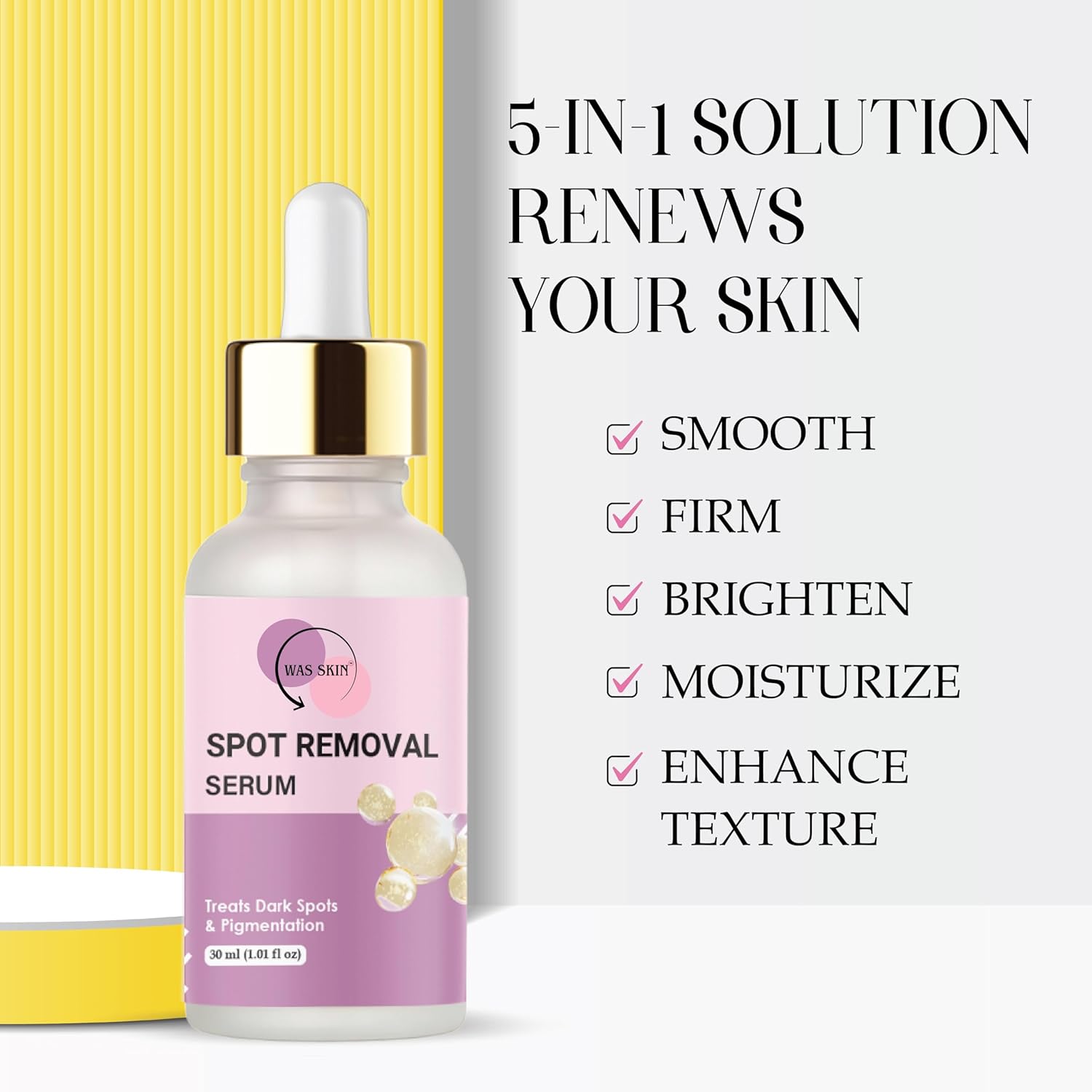 WAS SKIN Spot Removal Serum for Dark Spot Corrector, 30 ml, for All Skin Types