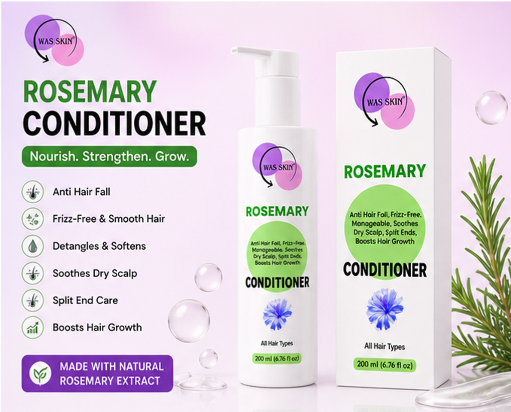 WAS SKIN 7 in 1 Repair Conditioner, Nourishing, Repairing, Smoothening, All Hair Types, 200ml (Rosemary Conditioner)