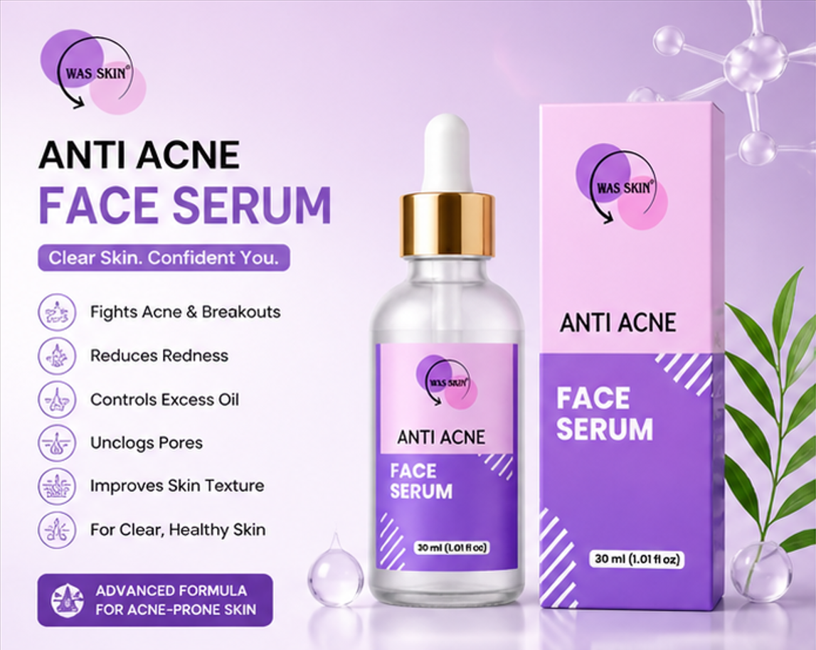 WAS SKIN Anti Acne Serum for Dark Spot Corrector and Acne marks 30 ml, for All Skin Types