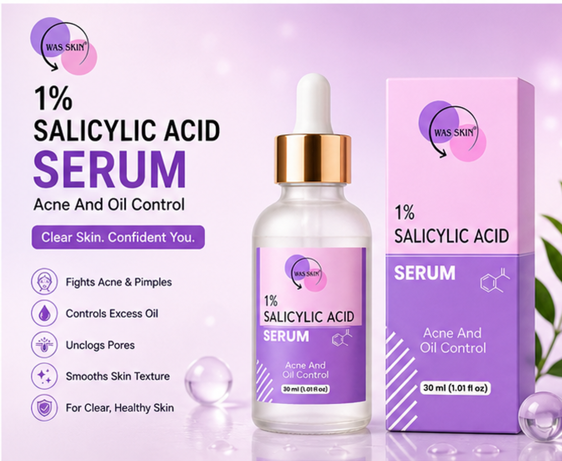 WAS SKIN 1% Salicylic Face Serum, Dark Spot Corrector, 30 ml