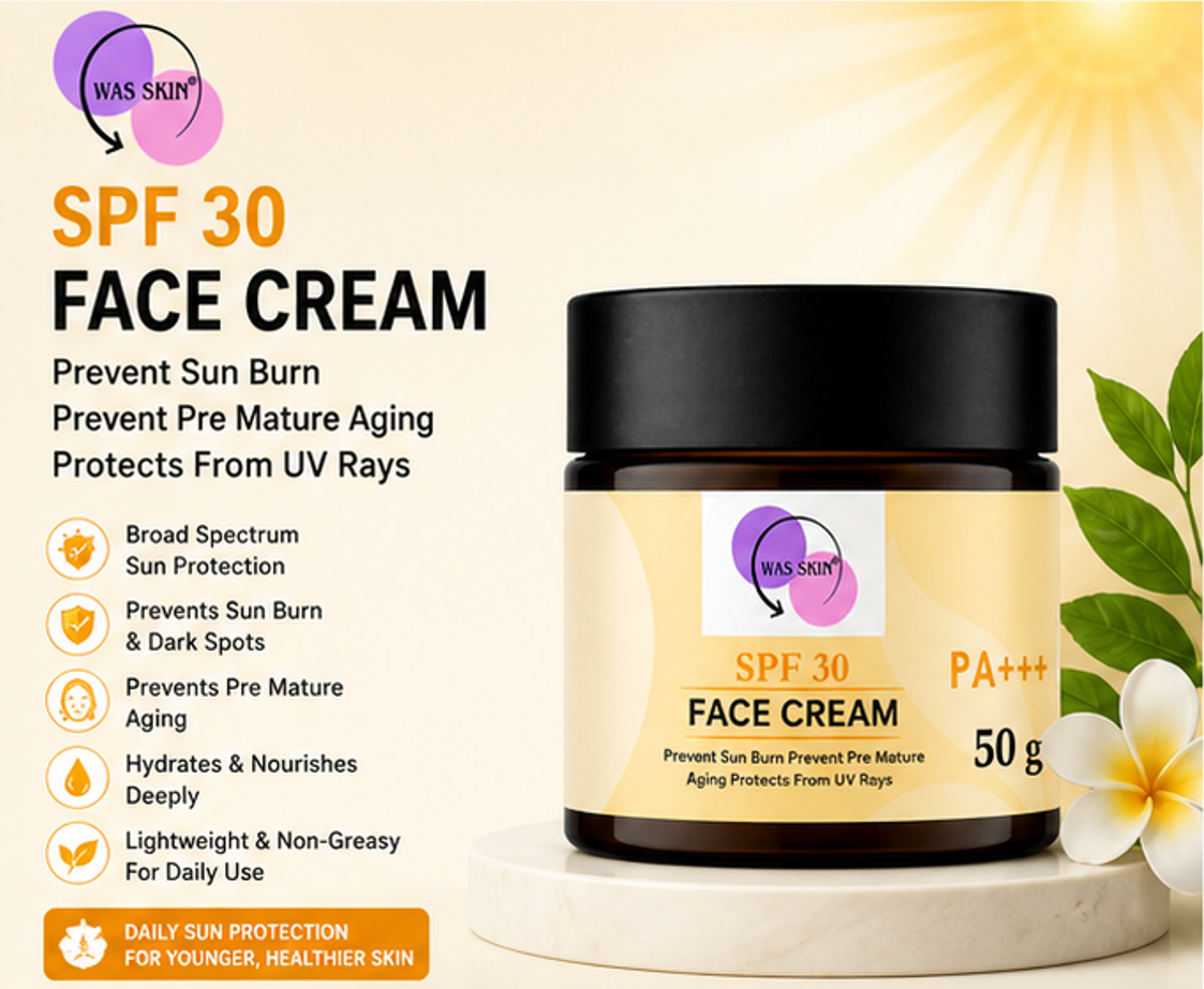 WAS SKIN Face Cream, Rapid Wrinkle Repair, Anti Ageing, Darkspots Corrector 50 g (SPF 30 Face Cream)