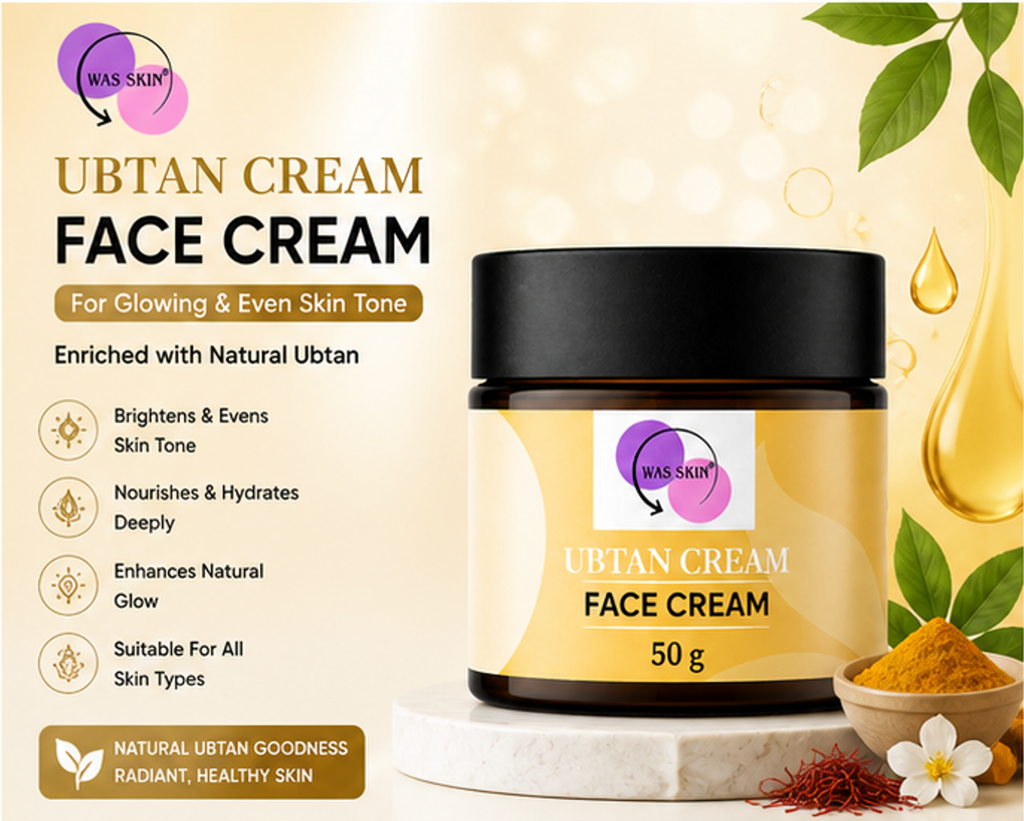 WAS SKIN Face Cream, Rapid Wrinkle Repair, Anti Ageing, Darkspots Corrector 50 g (Ubtan Face Cream)