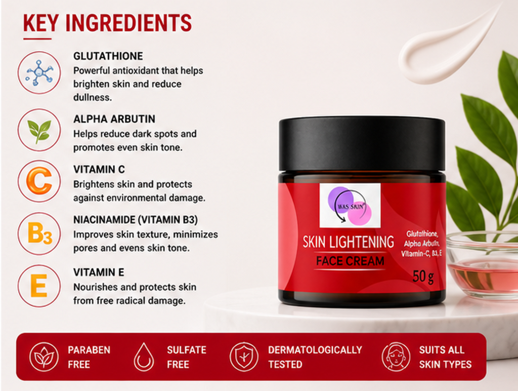 WAS SKIN Face Cream, Rapid Wrinkle Repair, Anti Ageing, Darkspots Corrector 50 g (Skin Lightening Face Cream)