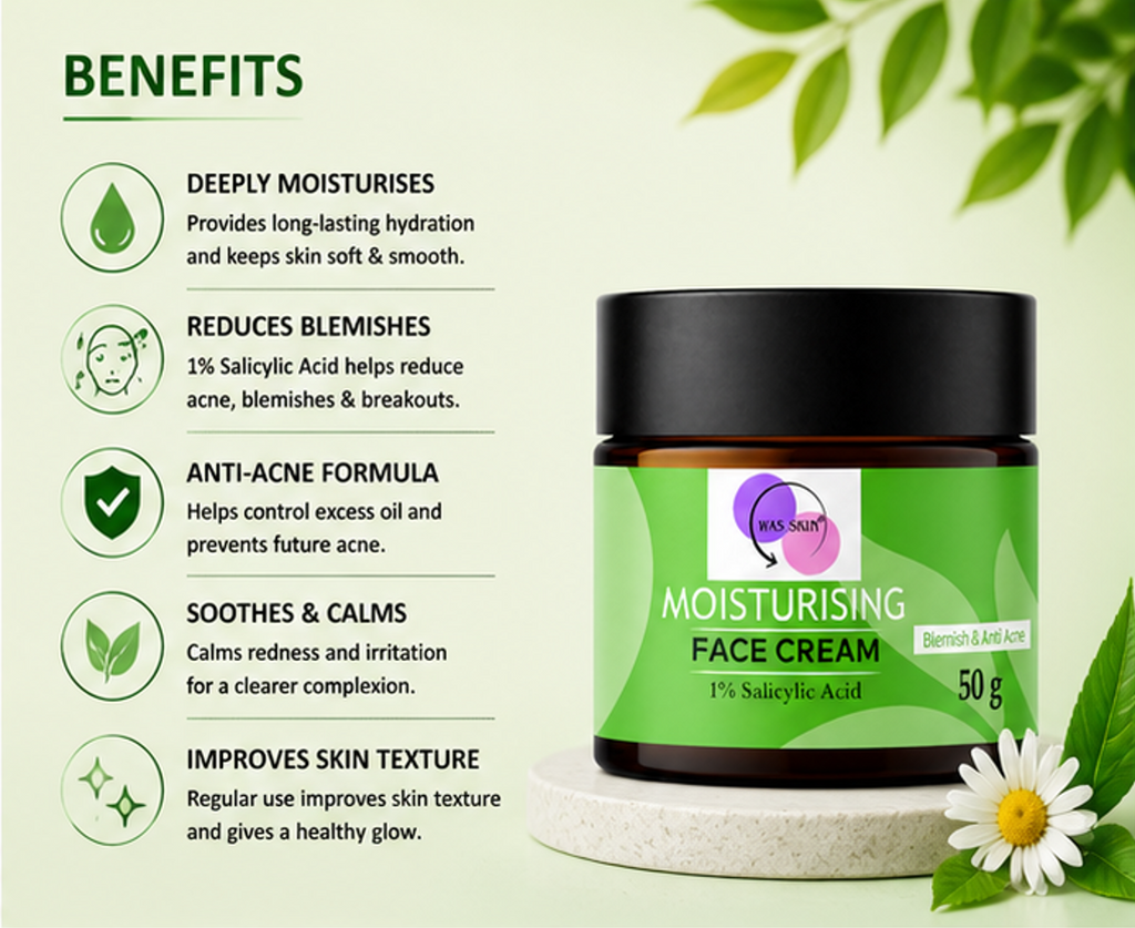 WAS SKIN Face Cream, Rapid Wrinkle Repair, Anti Ageing, Darkspots Corrector 50 g (Moisturising Face Cream)