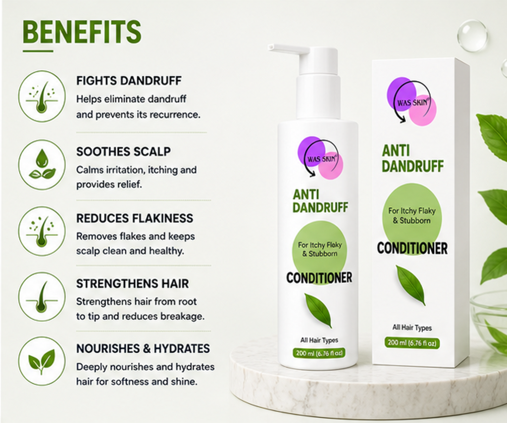 WAS SKIN 7 in 1 Repair Conditioner, Nourishing, Repairing, Smoothening, All Hair Types, 200ml (Anti Dandruff Conditioner)