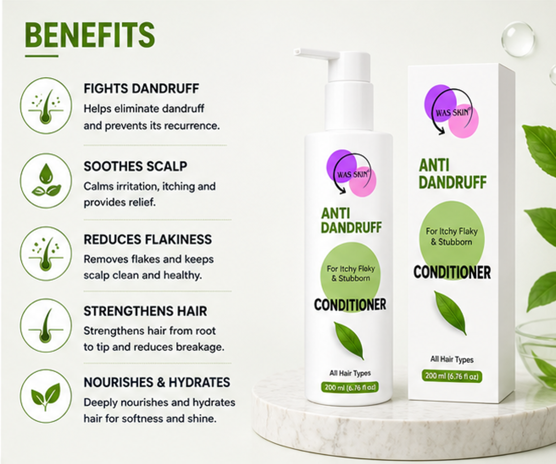 WAS SKIN 7 in 1 Repair Conditioner, Nourishing, Repairing, Smoothening, All Hair Types, 200ml (Anti Dandruff Conditioner)