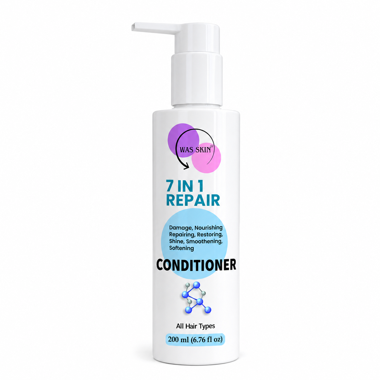WAS SKIN 7 in 1 Repair Conditioner, Nourishing, Repairing, Smoothening, All Hair Types, 200ml (7 in 1 Repair Conditioner)