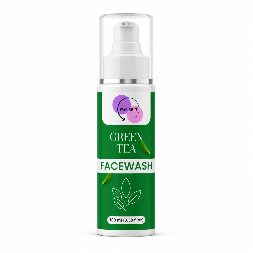 WAS SKIN® Skin Brightening Facewash, Glowing Hydration, 100 ml (Green Tea Facewash)