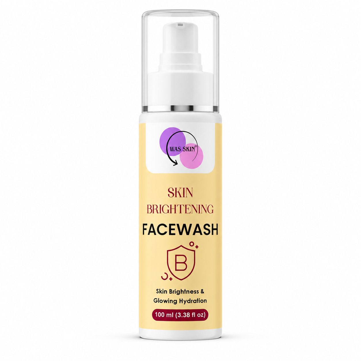 WAS SKIN® Skin Brightening Facewash, Glowing Hydration, 100 ml (Skin Brightening Facewash)