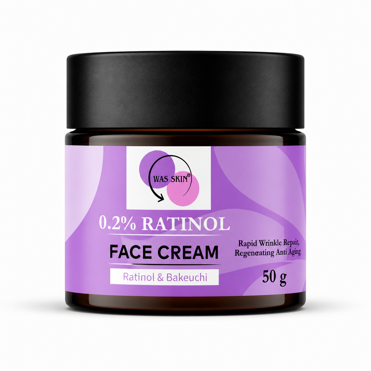 WAS SKIN Face Cream, Rapid Wrinkle Repair, Anti Ageing, Darkspots Corrector 50 g (Retinol Face Cream)